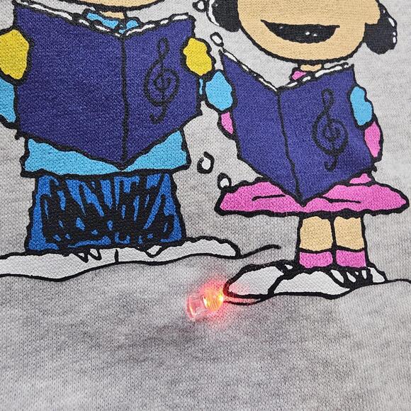 Peanuts Light Up Christmas Holiday Sweater Crew Neck Sz XL Snoopy Charlie Brown - Picture 7 of 9